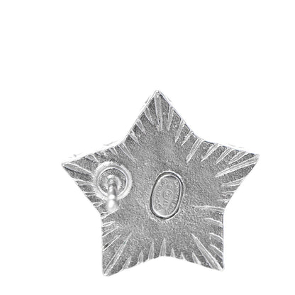 Chanel Resin Metal CC Star Earrings Silver 5 of 7