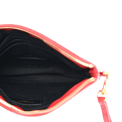 Saint Laurent Calfskin Matelasse Chevron Monogram A5 Wristlet Bandana Red 5 of 8