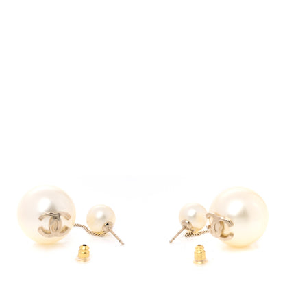 Chanel Pearl CC Drop Earrings Gold 3 of 4