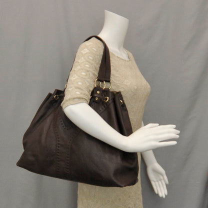 Saint Laurent Leather Reversible Double Sac Y Tote Gold Brown 2 of 8