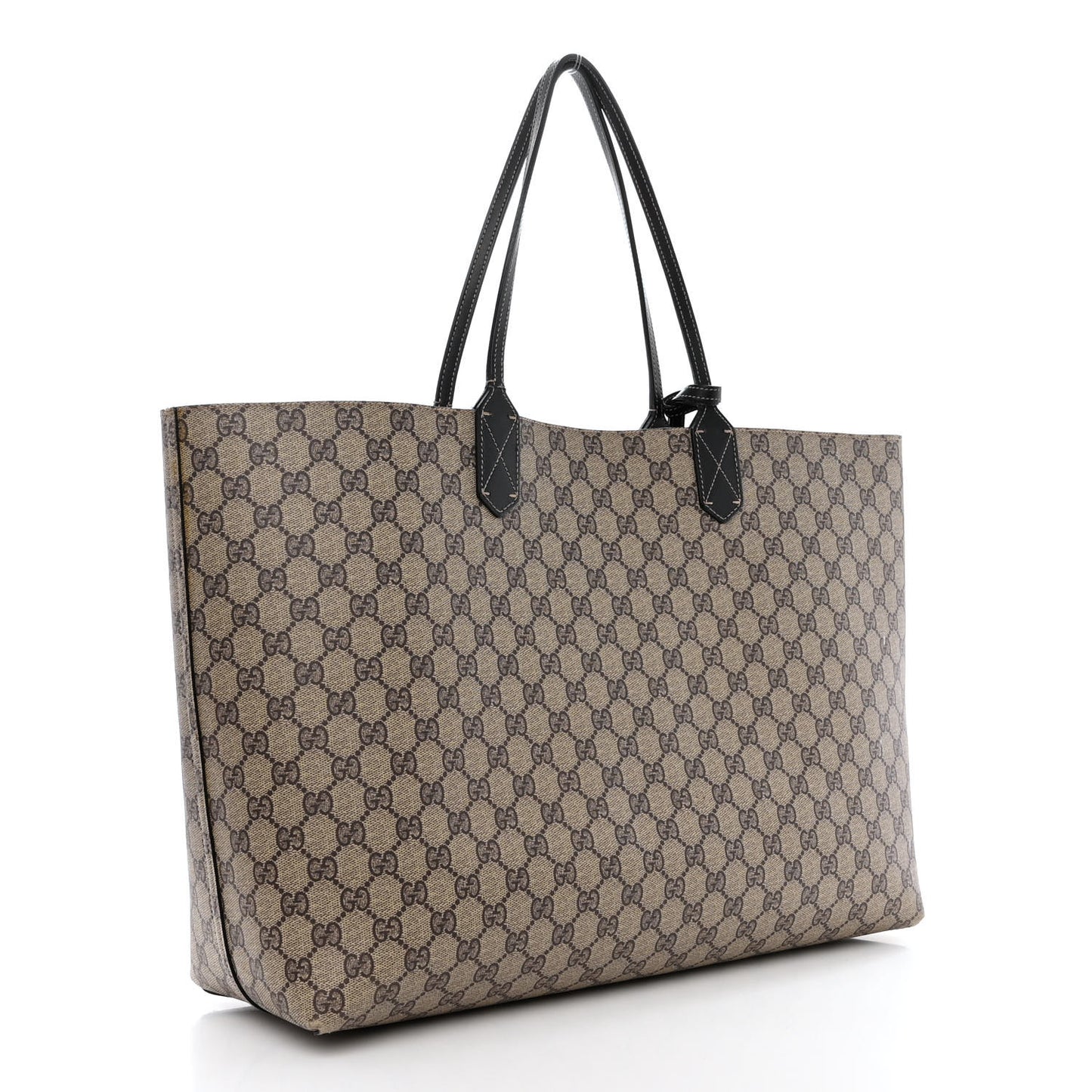 Calfskin GG Supreme Monogram Large Reversible Tote Black