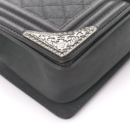 Chanel Calfskin Quilted Metal Embellished Paris Dallas Medium Boy Flap Grey 9 of 10