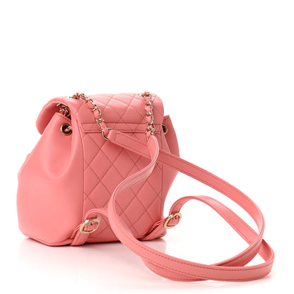 Chanel Lambskin Quilted Small Duma Drawstring Backpack Pink 3 of 10