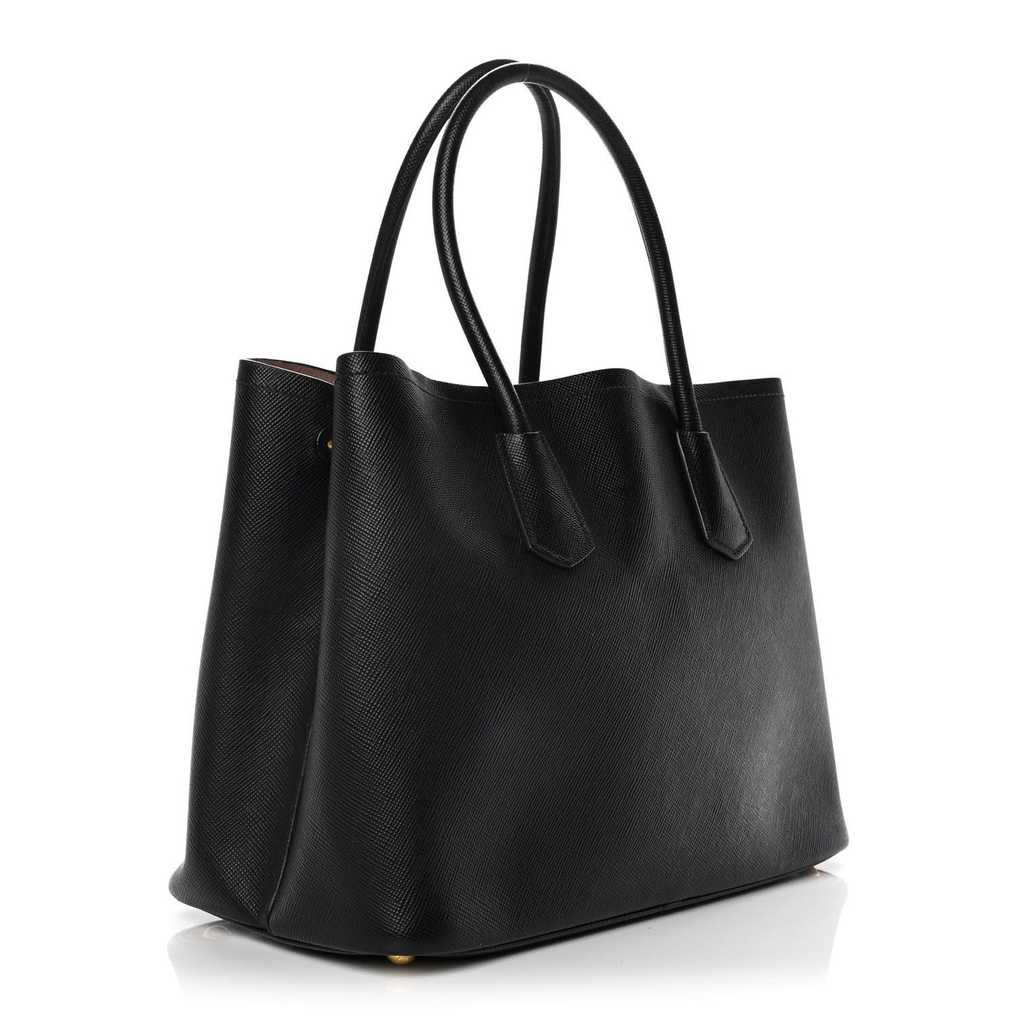 Saffiano Cuir Medium Double Bag Black Mughetto