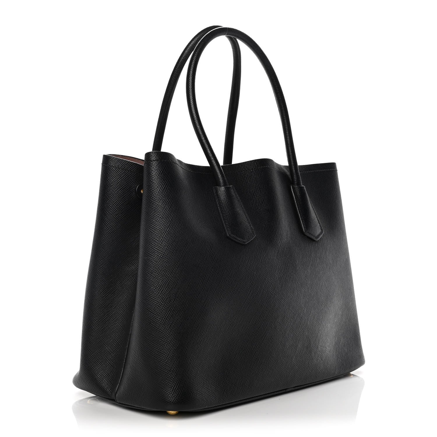 Prada Saffiano Cuir Medium Double Bag Black Mughetto 4 of 21