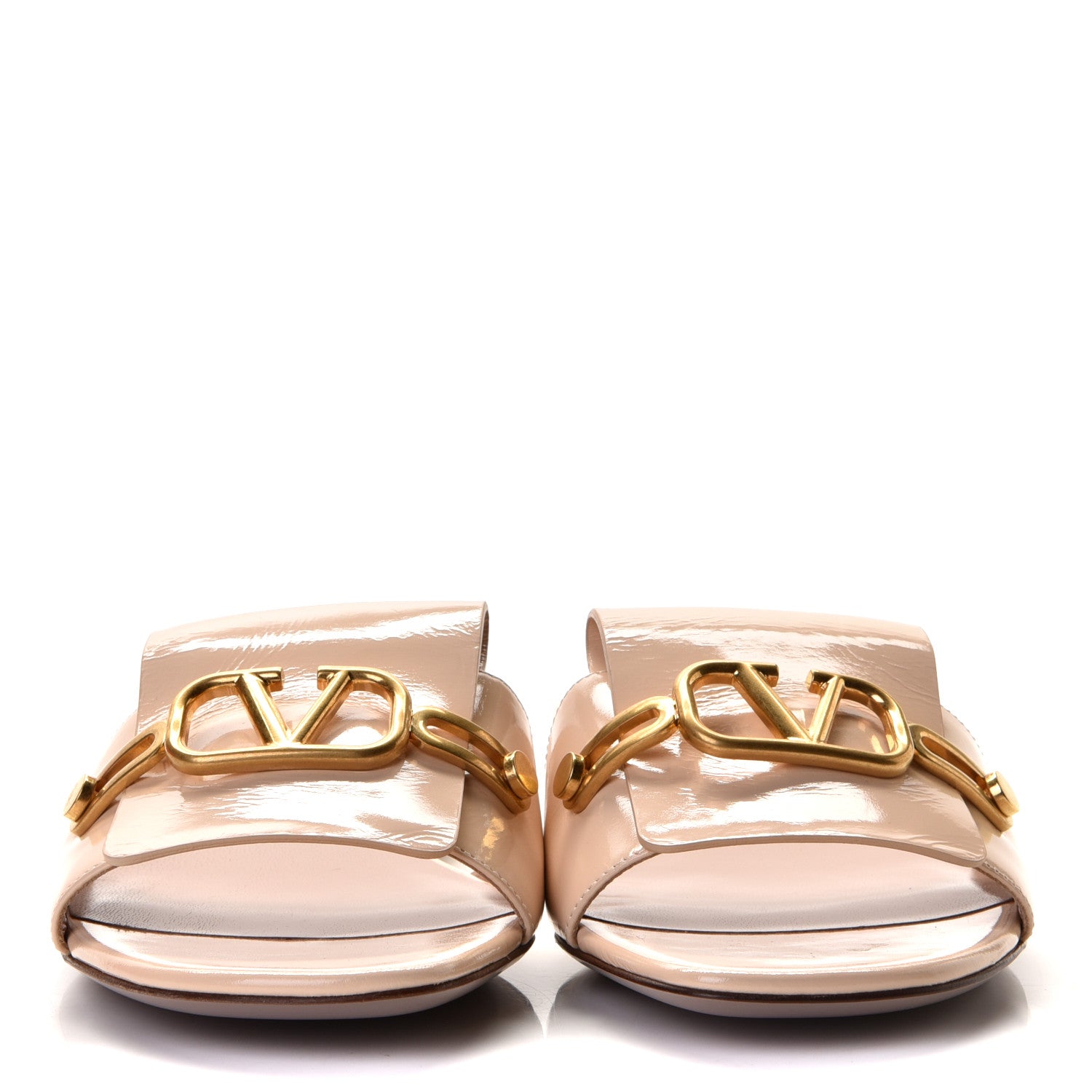 Valentino Garavani Patent VLogo Slides 39 Light Beige 2 of 10