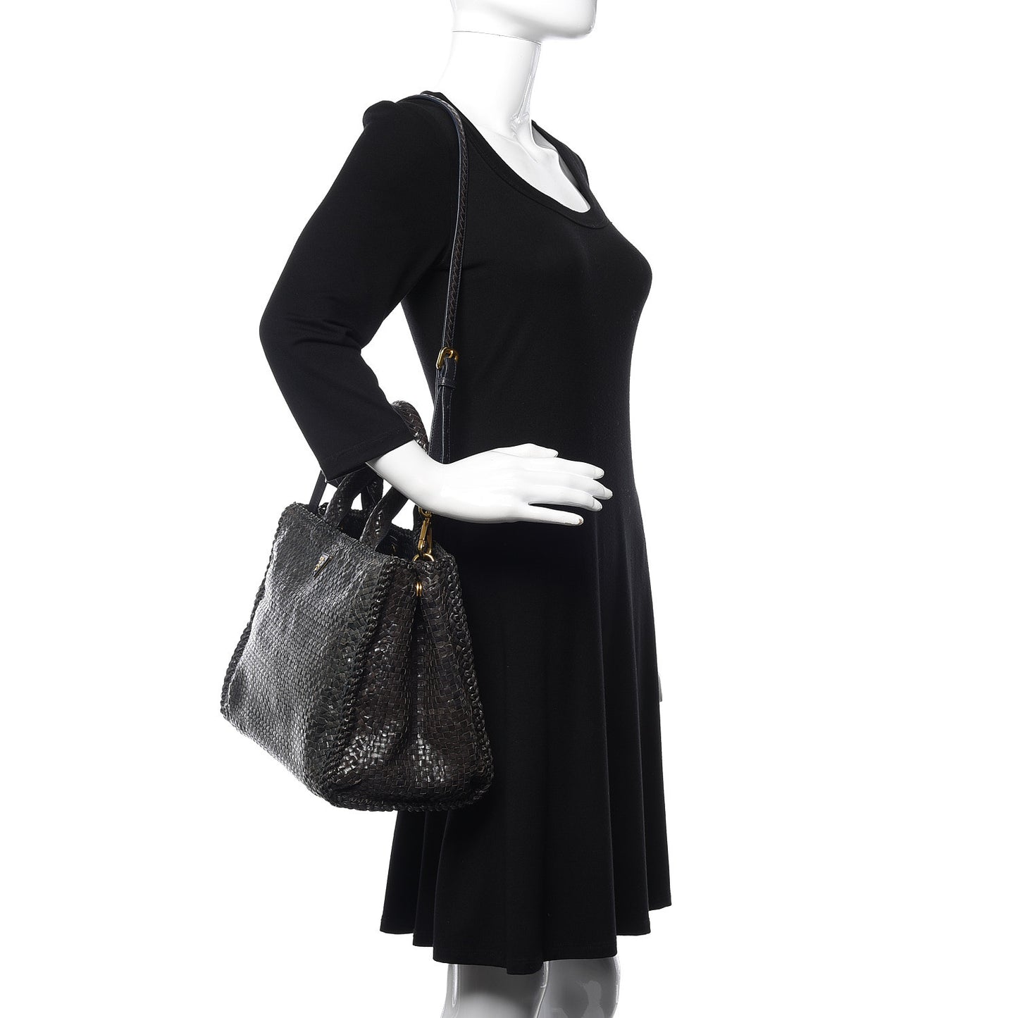 Goatskin Woven Medium Tote Moro