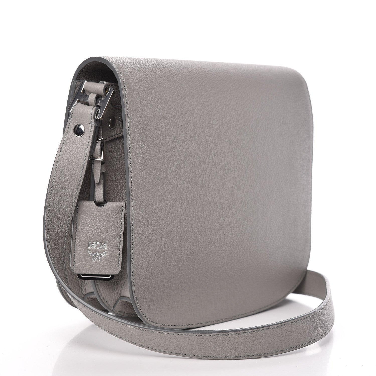 MCM Grained Calfskin Patricia Park Avenue Crossbody Bag Arch Grey 3 of 11