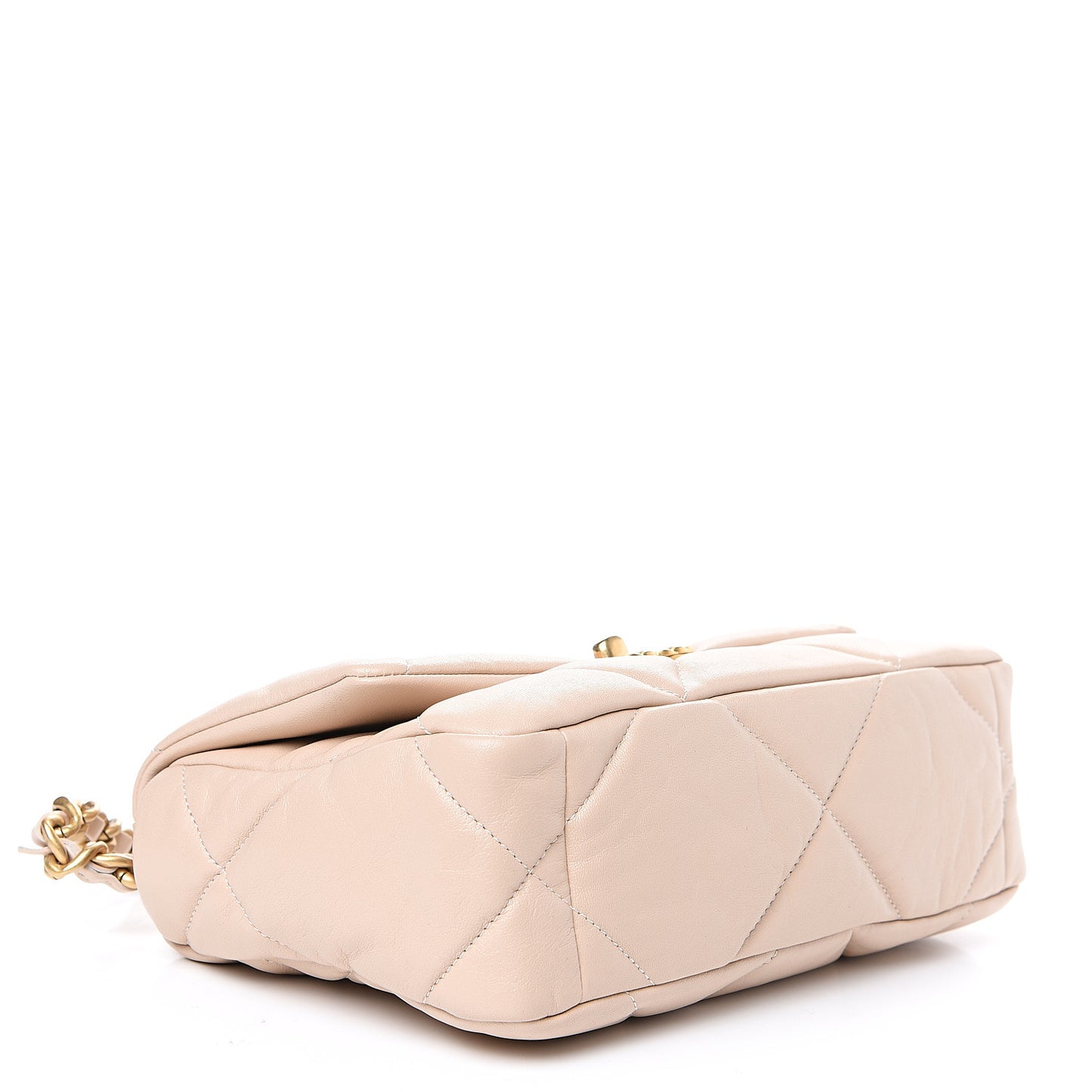 Lambskin Quilted Medium 19 Flap Light Beige