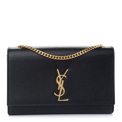 Saint Laurent Grain De Poudre Medium Classic Monogram Kate Satchel Black 1 of 15