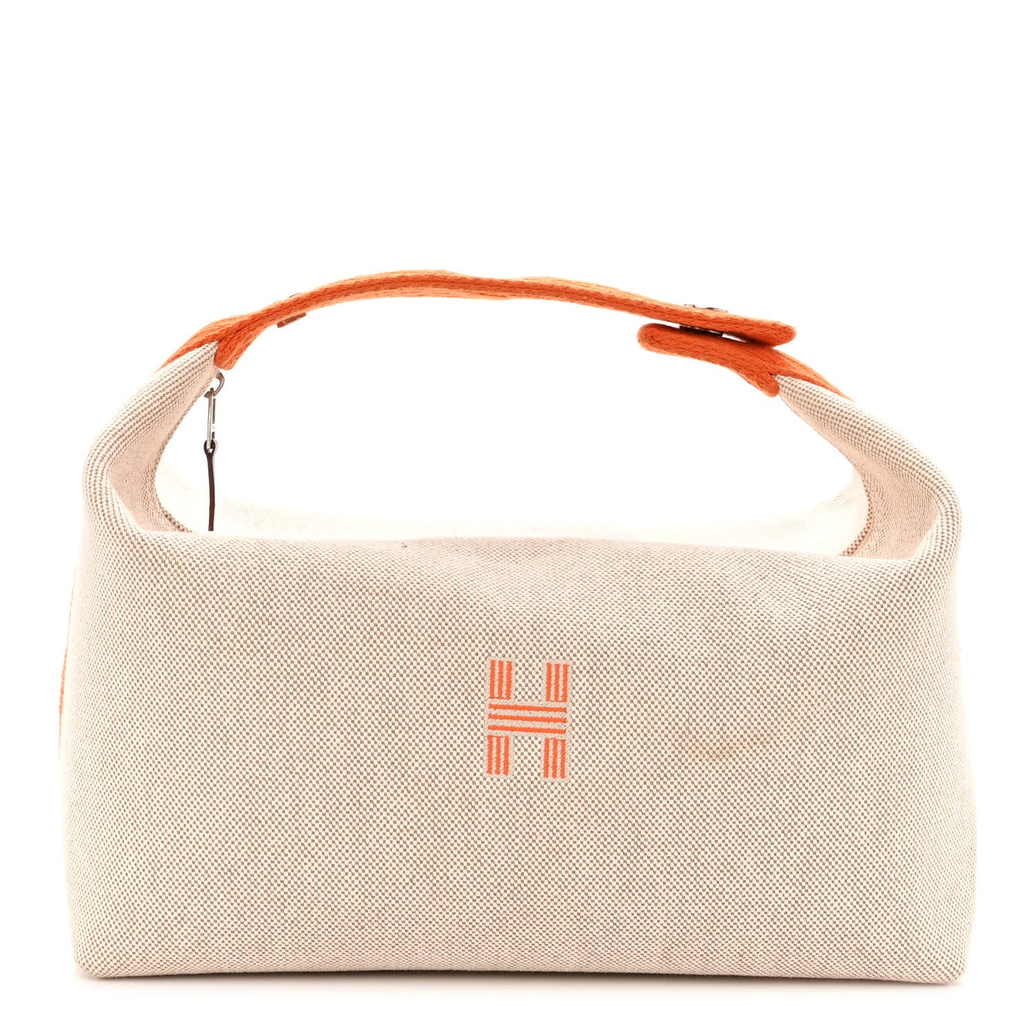 Hermes Canvas Large Bride-A-Brac Pouch Natural Orange 1 of 9