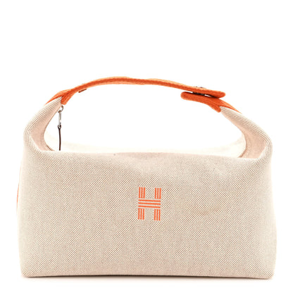 Hermes Canvas Large Bride-A-Brac Pouch Natural Orange 1 of 9