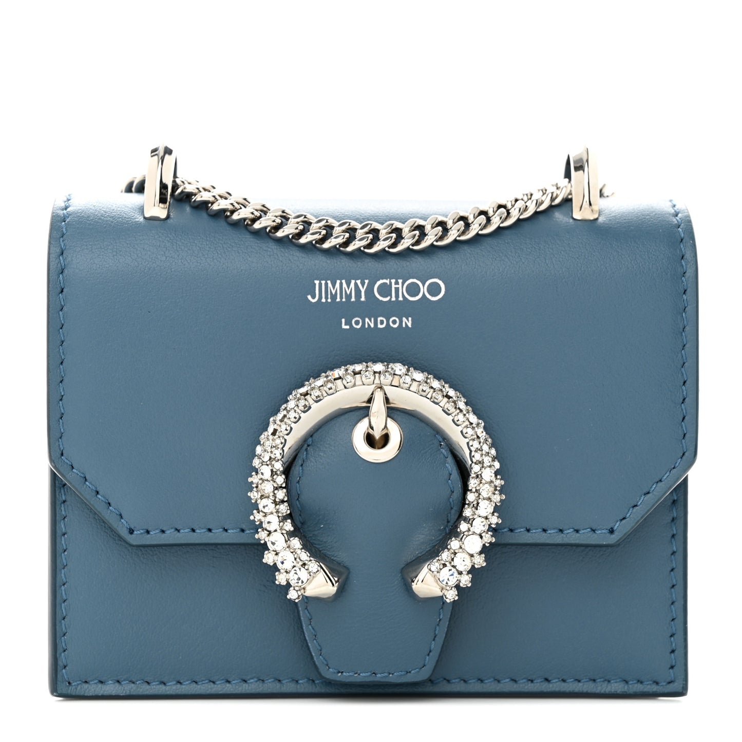Smooth Calfskin Mini Paris Crossbody Butterfly Blue Silver