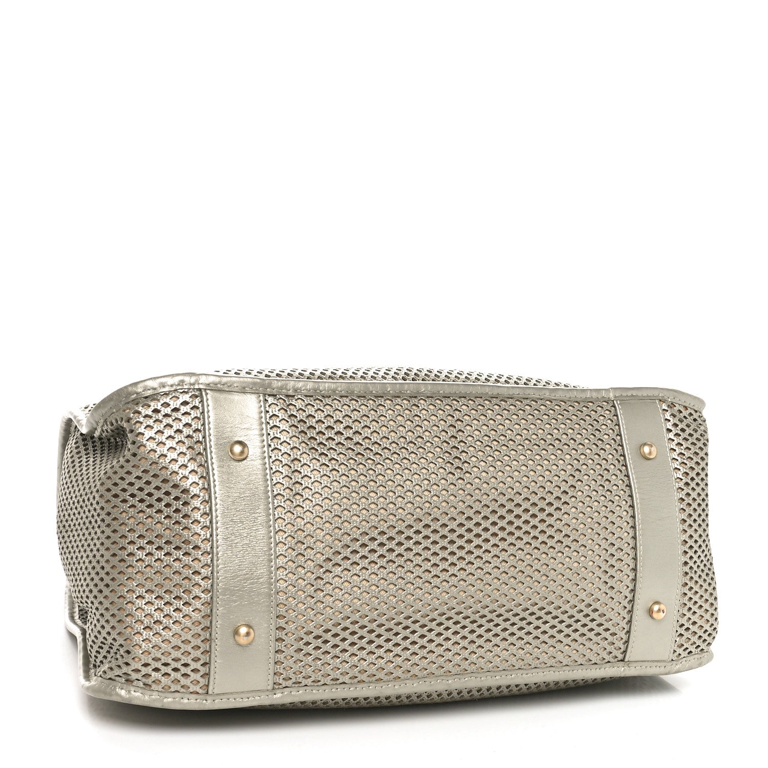 Chanel Metallic Calfskin Perforated Up In The Air Tote Light Gold 4 of 10