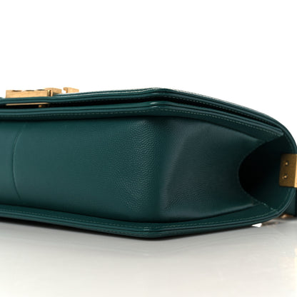 Chanel Caviar Quilted Medium Boy Flap Dark Green 10 of 10