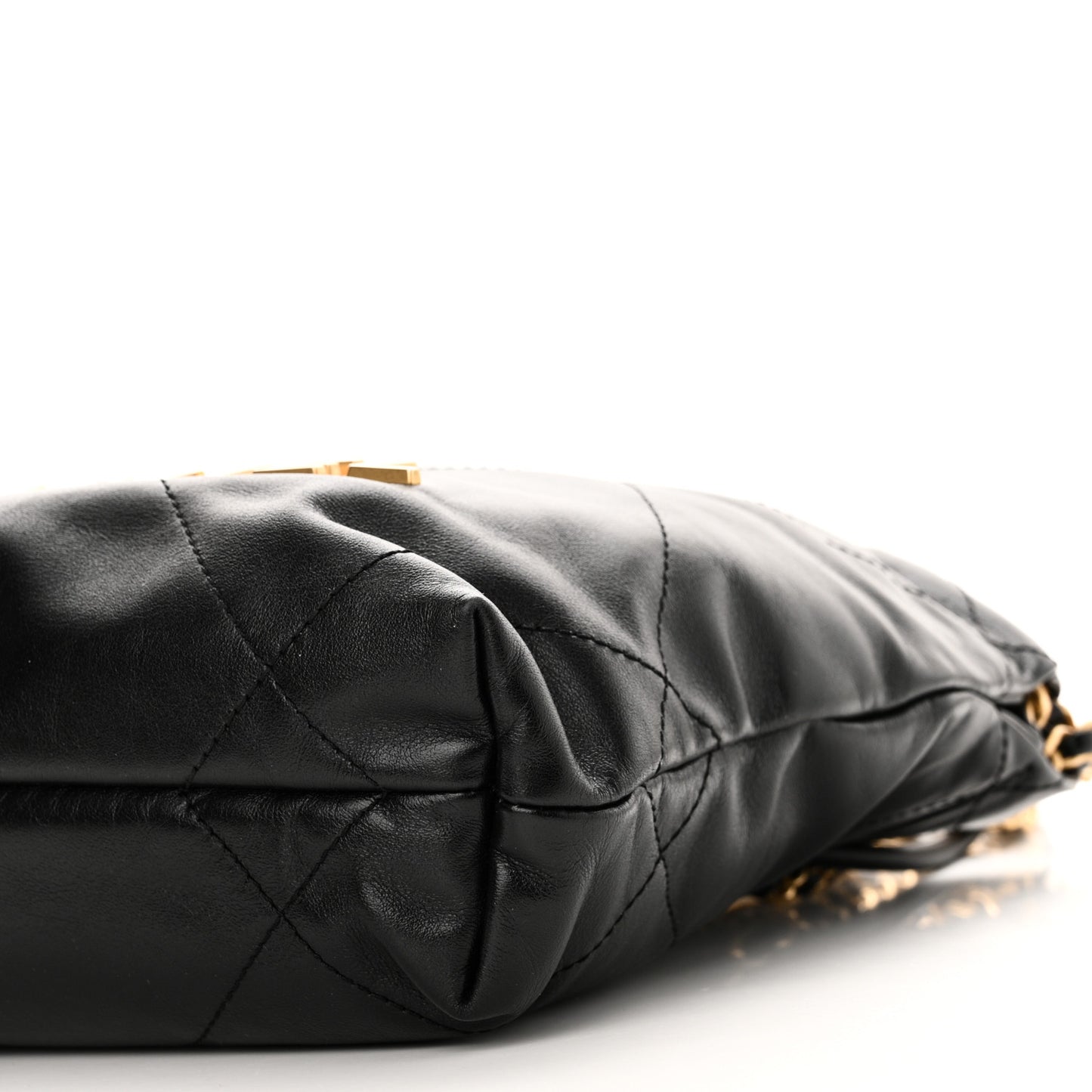 Shiny Calfskin Quilted Mini Chanel 22 Black