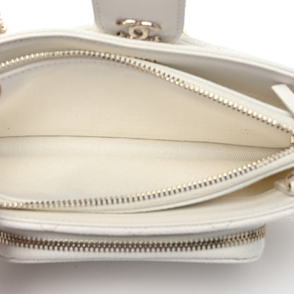 Chanel Caviar Quilted Business Affinity Phone Holder With Chain White 6 of 13