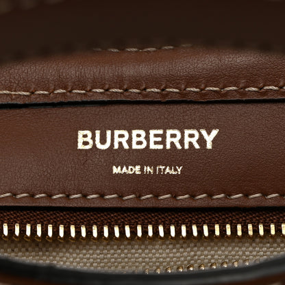 Burberry Canvas Smooth Calfskin Two Tone Mini Pocket Bag Natural Tan Fiery Red 6 of 11