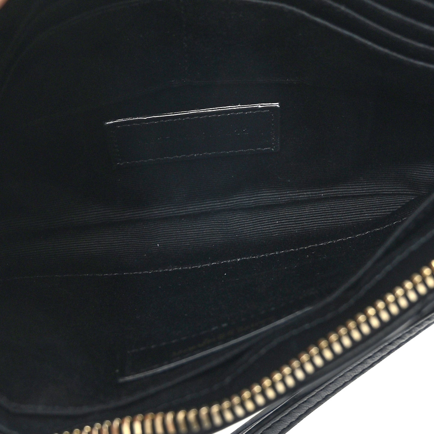 Calfskin Matelasse Chevron Monogram A5 Wristlet Black