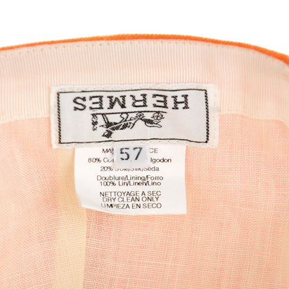 Hermes Cotton Silk Horse Riding Cap 57 Orange 7 of 7