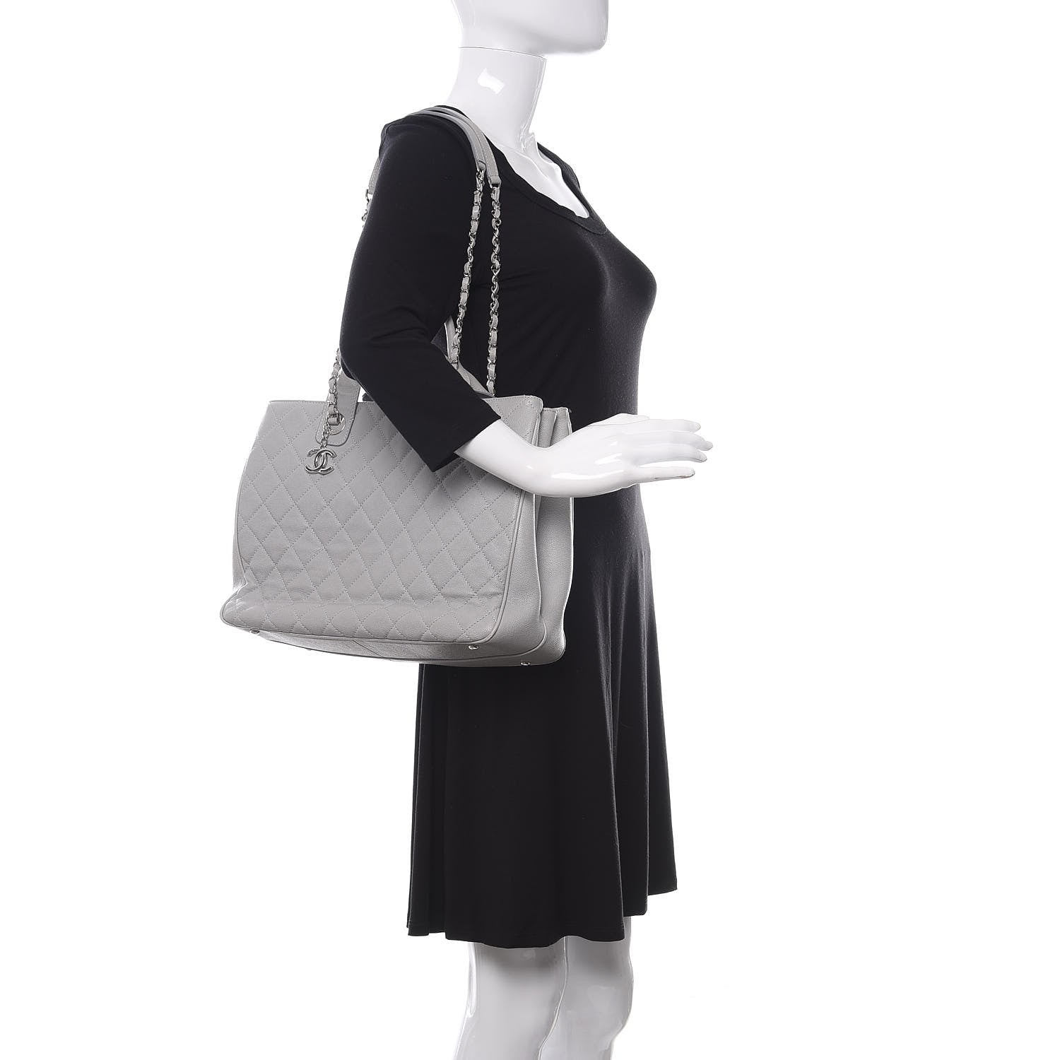 Chanel Caviar Quilted Large Urban Companion Top Handle Shopping Tote Grey 2 of 12