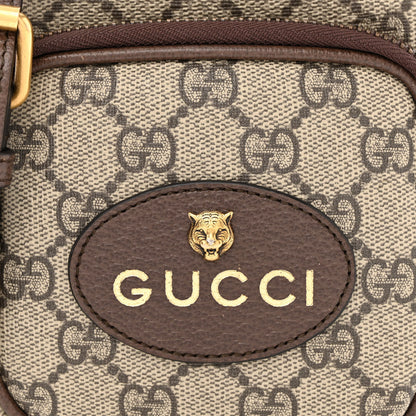 Gucci GG Supreme Monogram Mini Neo Vintage Double Zip Messenger Bag Beige New Acero Crop 10 of 12