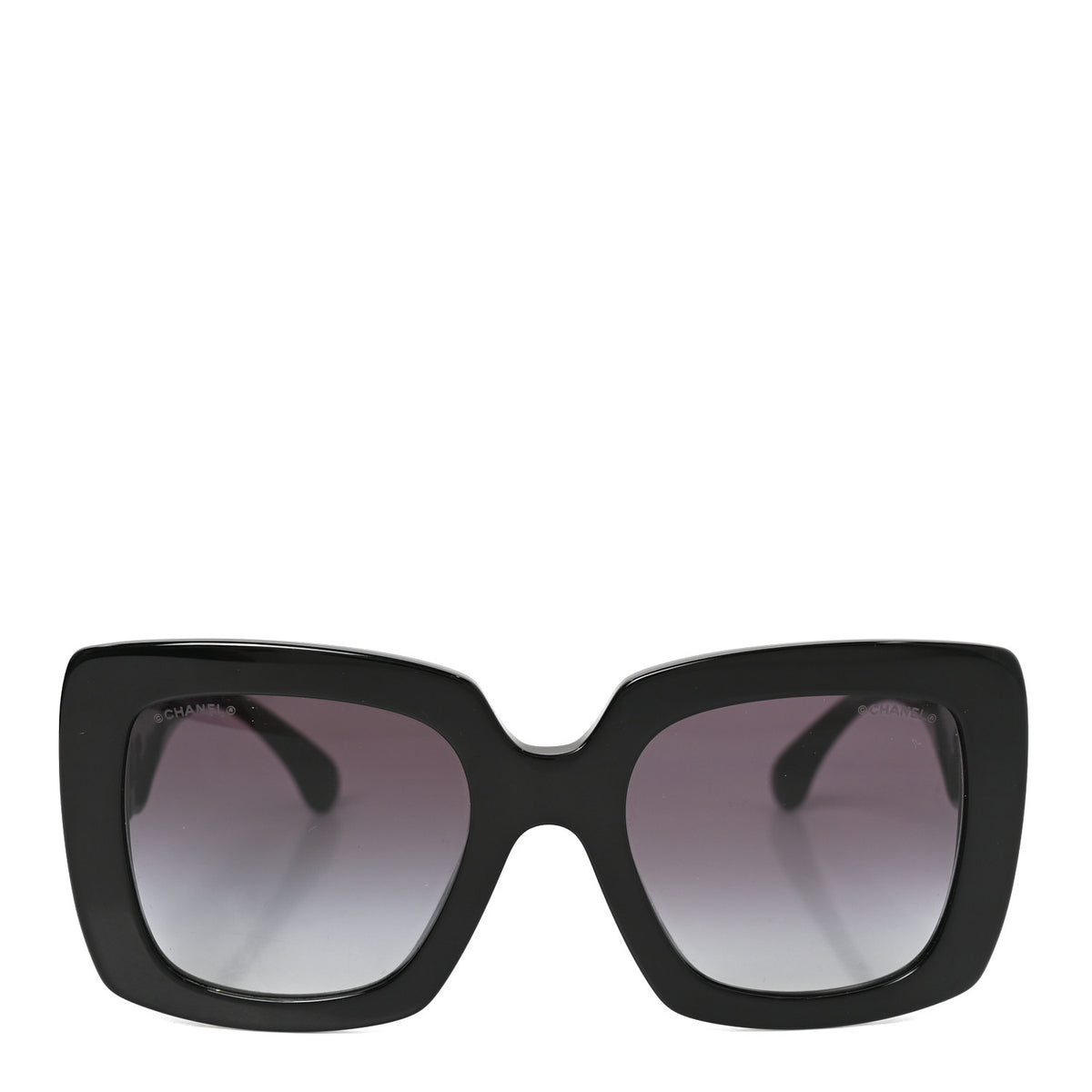 Acetate Calfskin Square Sunglasses 5474-Q-A Black