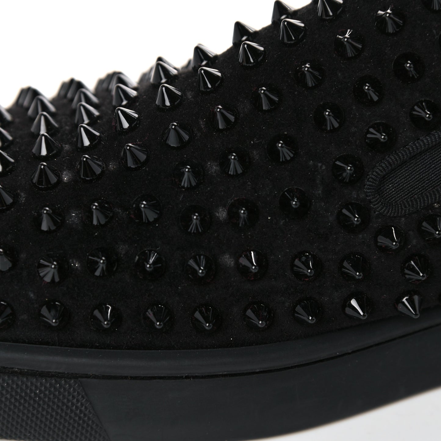 Veau Velours Spikes Mens Roller Boat Flat 43.5 Black