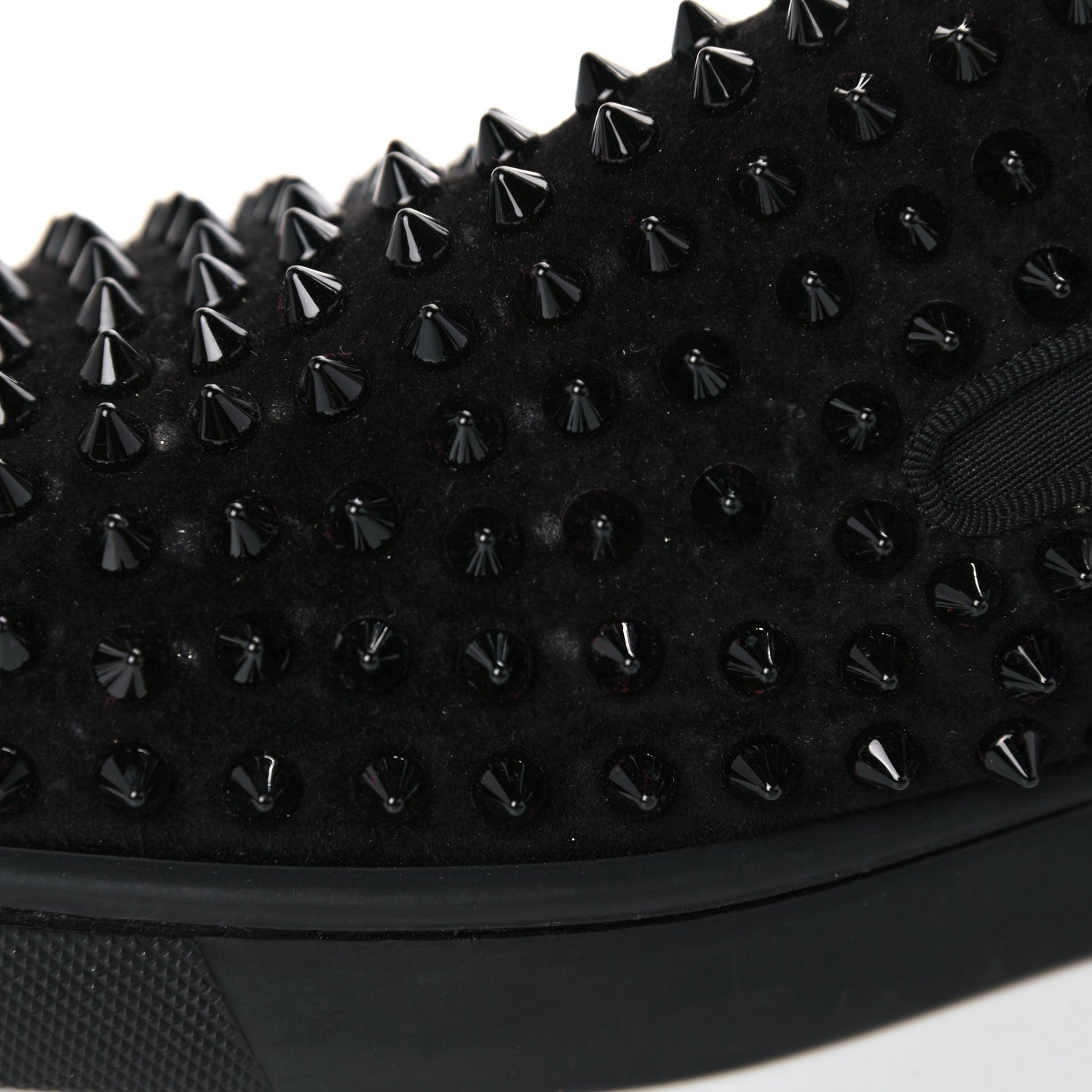 Christian Louboutin Veau Velours Spikes Mens Roller Boat Flat 43.5 Black 14 of 14