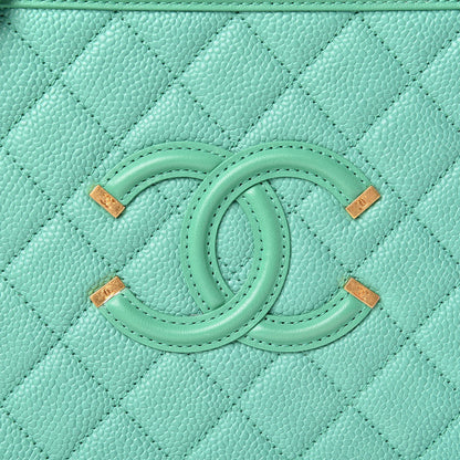 Chanel Caviar Quilted Medium CC Filigree Vanity Case Green 10 of 26