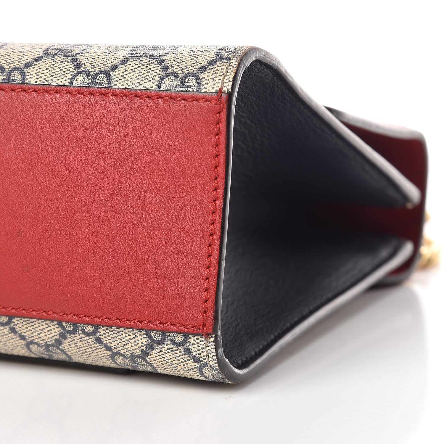 Gucci GG Supreme Monogram Moon Calfskin Medium Padlock Shoulder Bag Beige Blue Hibiscus Red Mystic White 10 of 13