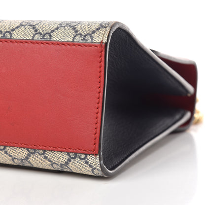 Gucci GG Supreme Monogram Moon Calfskin Medium Padlock Shoulder Bag Beige Blue Hibiscus Red Mystic White 10 of 13
