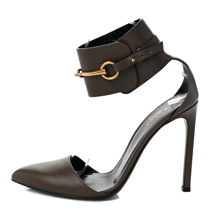 Gucci Calfskin Ursula Ankle Wrap Pumps 38.5 Grey Field 1 of 10