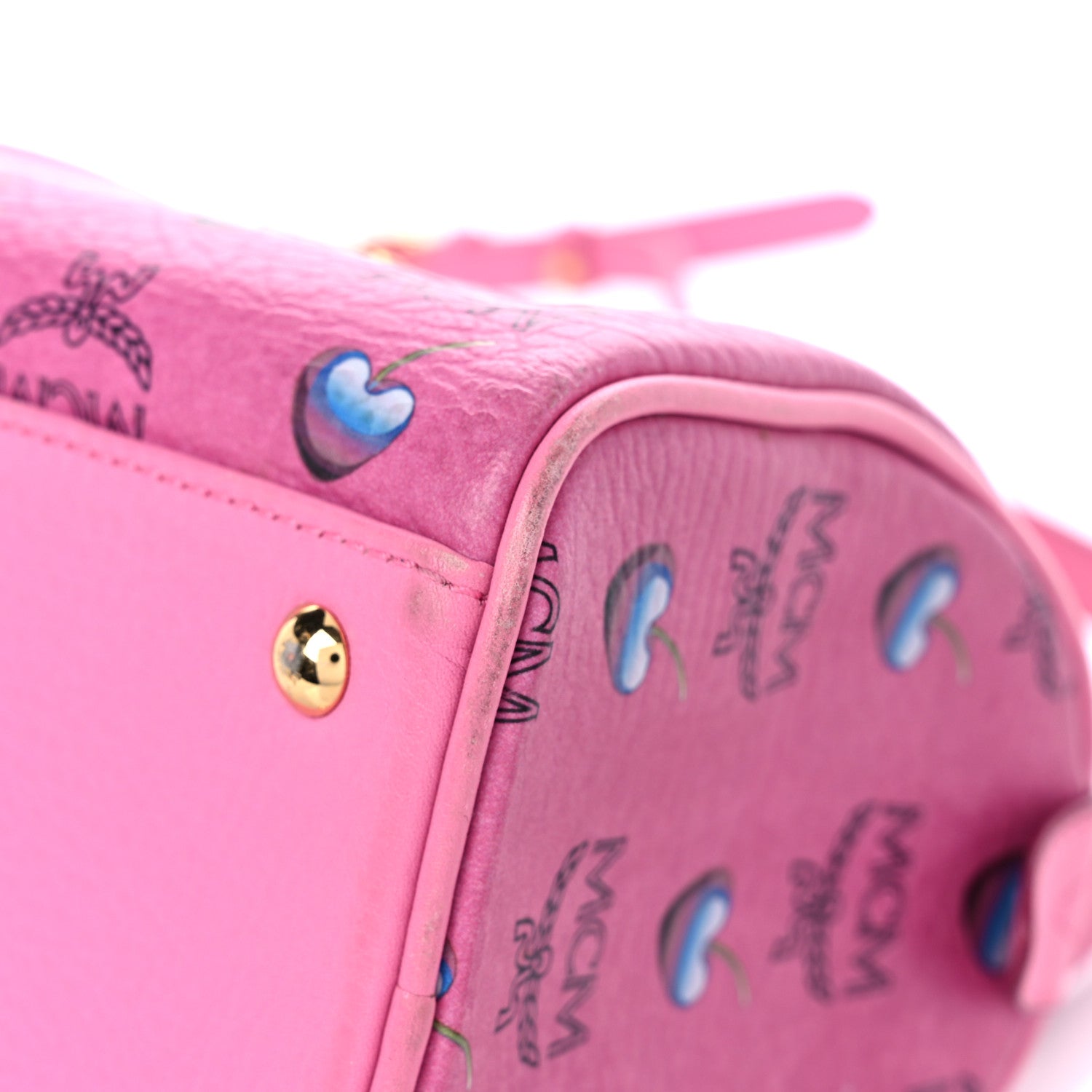 MCM Sweet Visetos Mini Boston Bag Pink 8 of 16