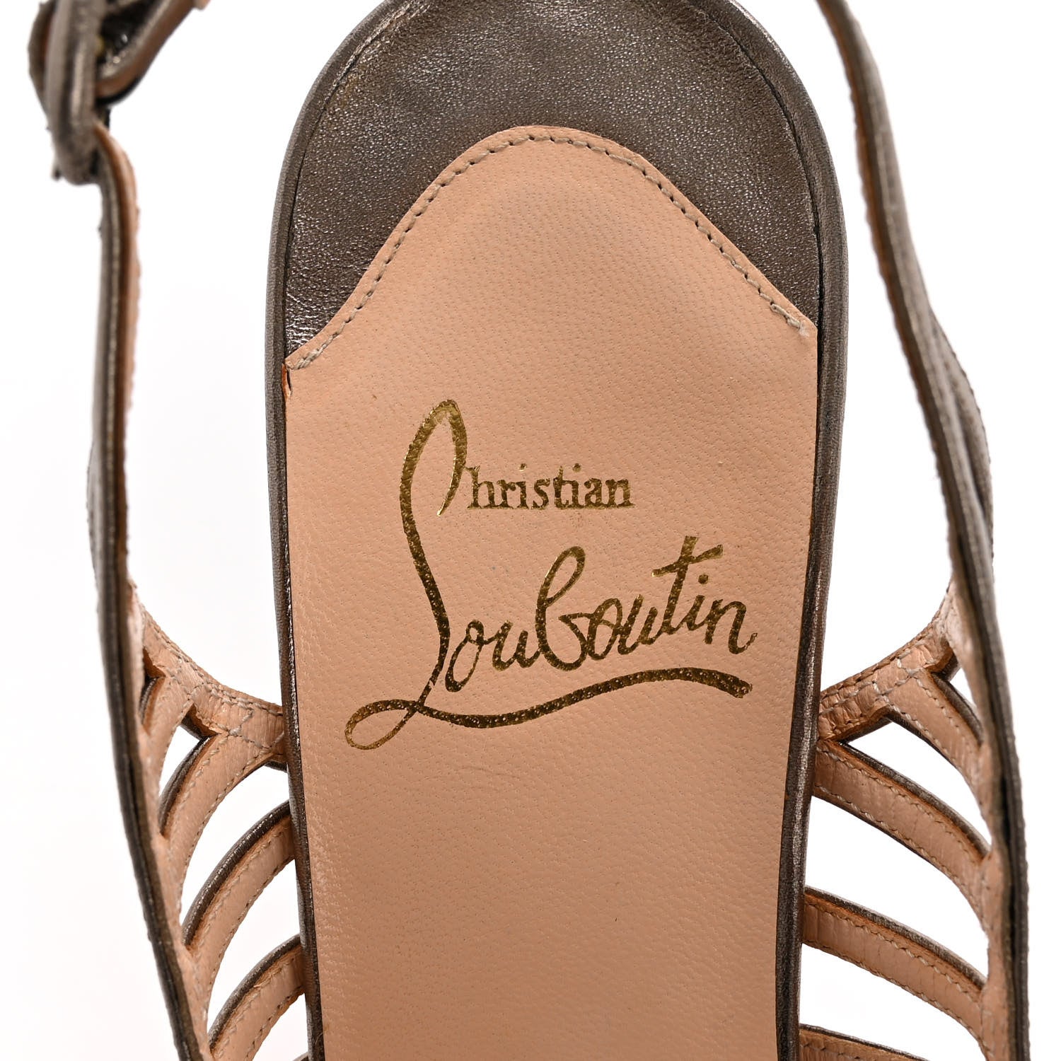 Christian Louboutin Metallic Calfskin Slingback Pumps 38 Pewter 7 of 14