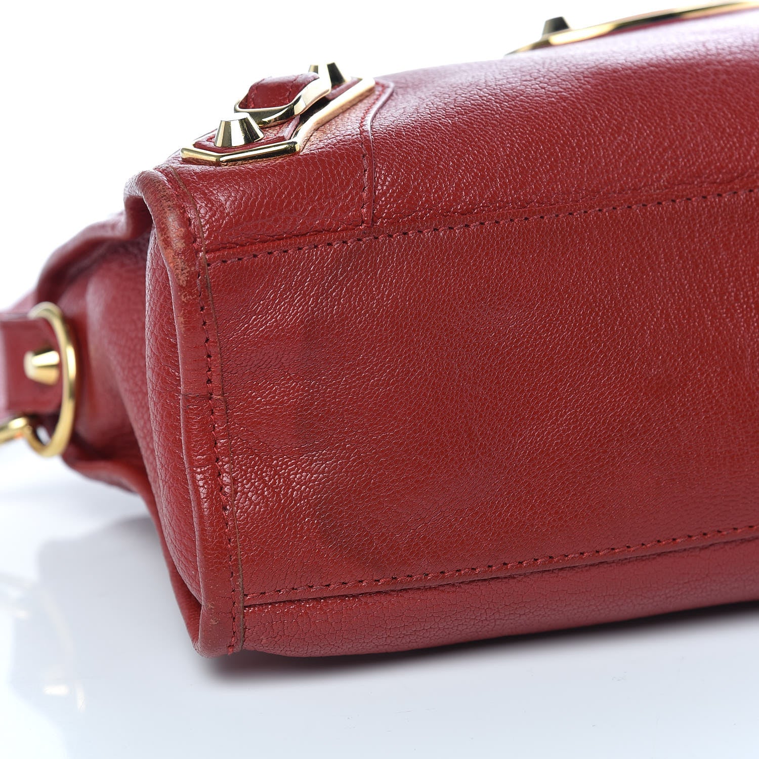Balenciaga Chevre Gold Metallic Edge Hardware S City Rouge Groseille 8 of 17