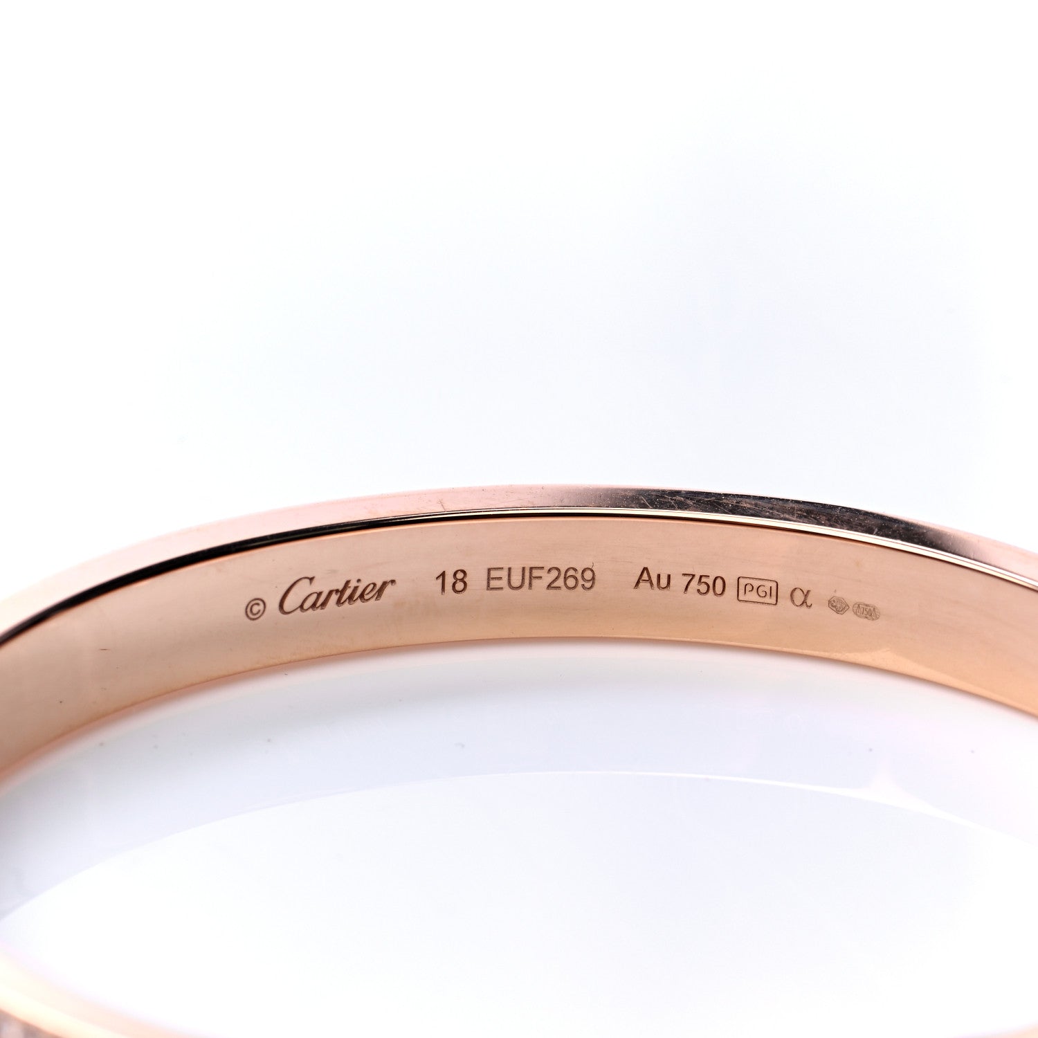 Cartier 18K Pink Gold Diamond LOVE Paved Bracelet 18 7 of 9