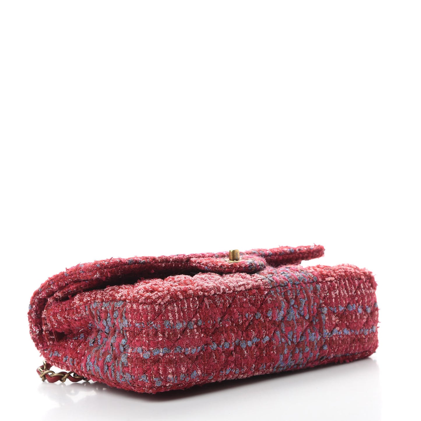 Tweed Quilted Medium Double Flap Red