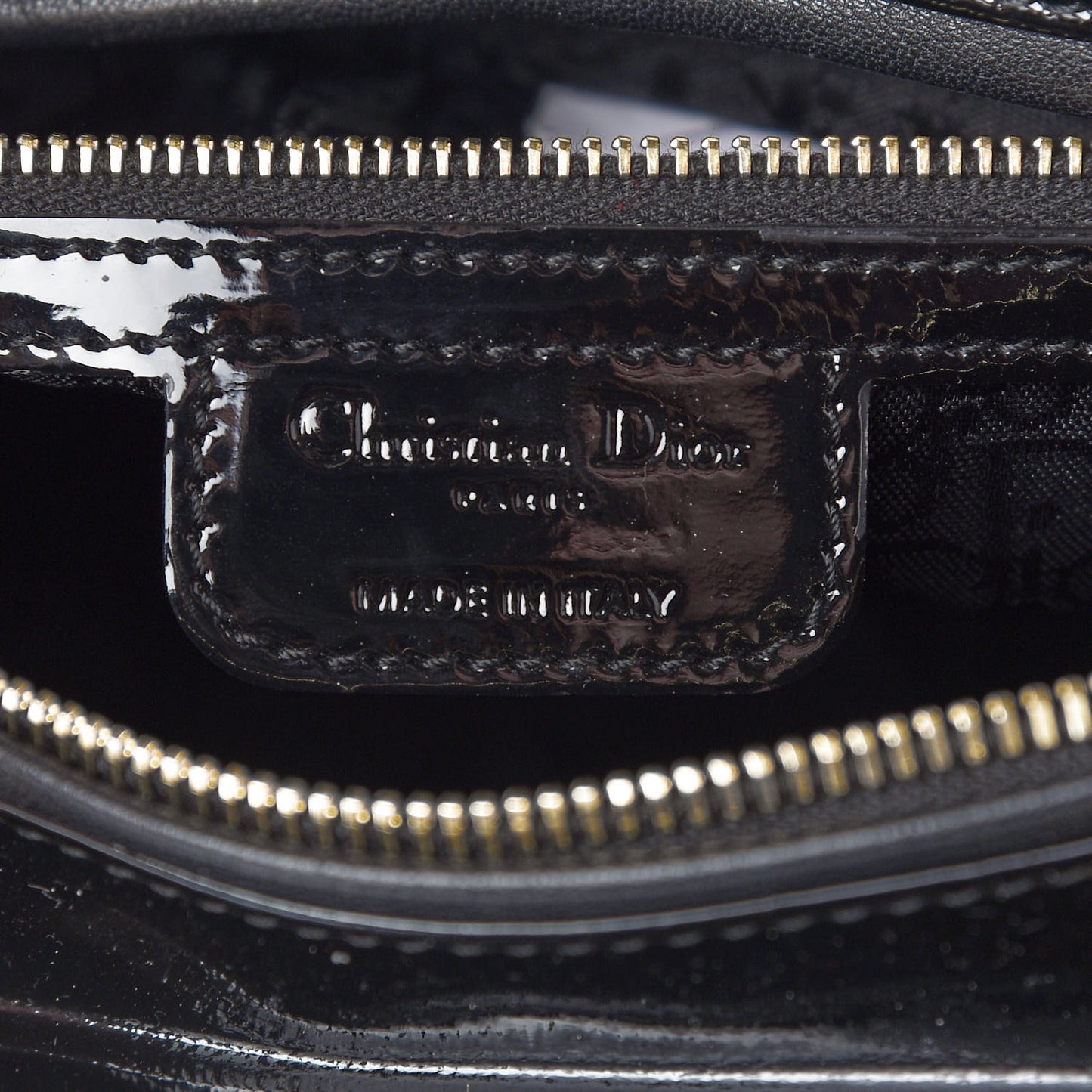 Patent Cannage Large Lady Dior Black