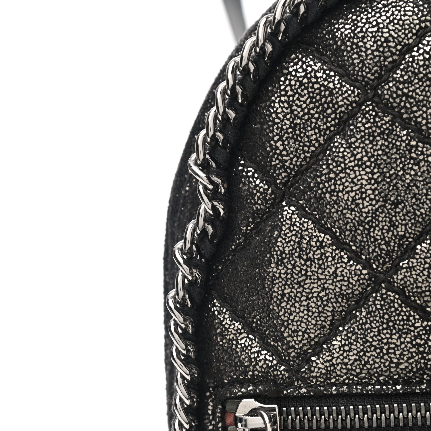 Stella McCartney Metallic Shaggy Deer Quilted Mini Falabella Backpack 10 of 11