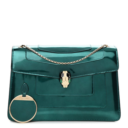 Bulgari Metallic Calfskin Serpenti Forever Shoulder Bag Green 1 of 10