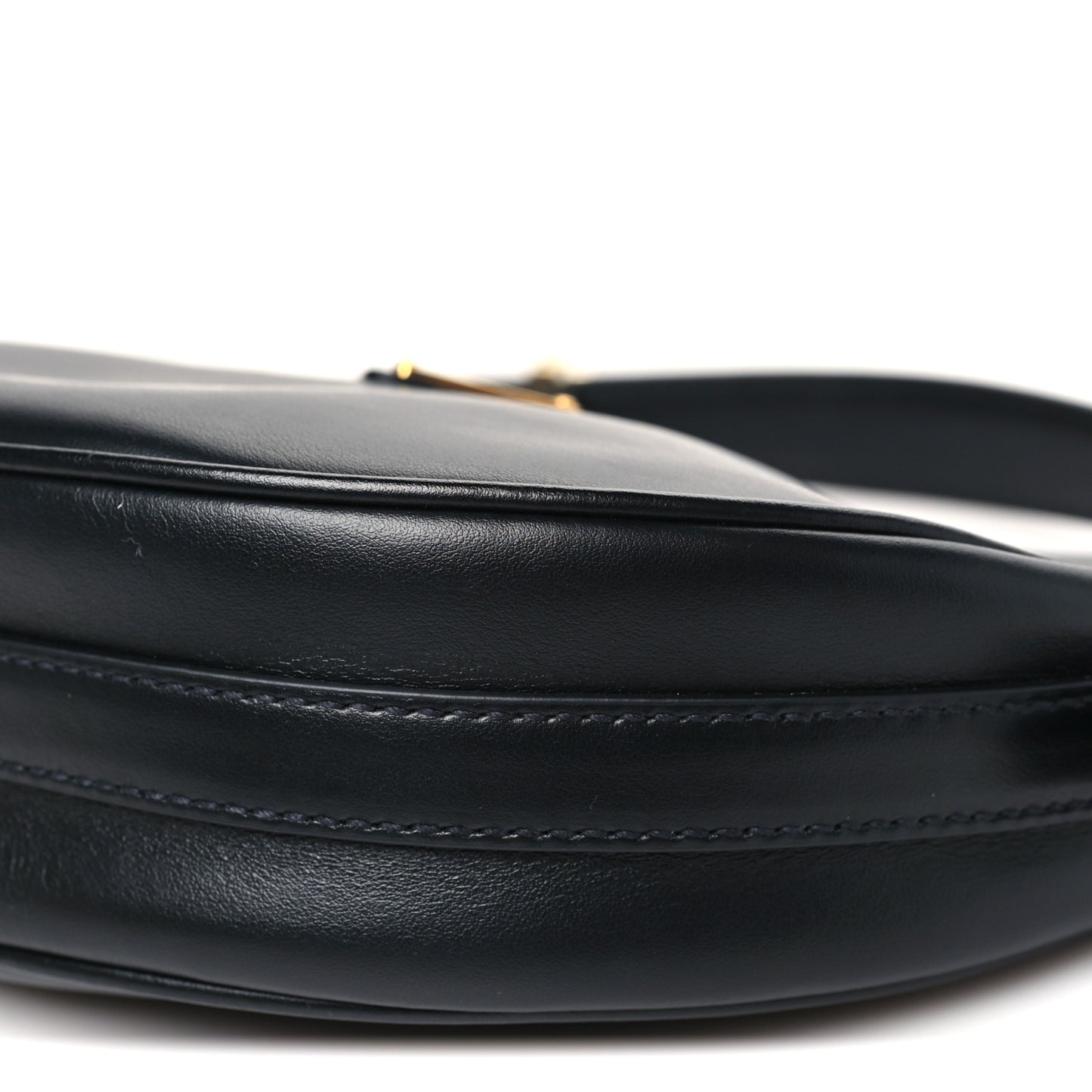 Soft Calfskin Arque Shoulder Bag Black