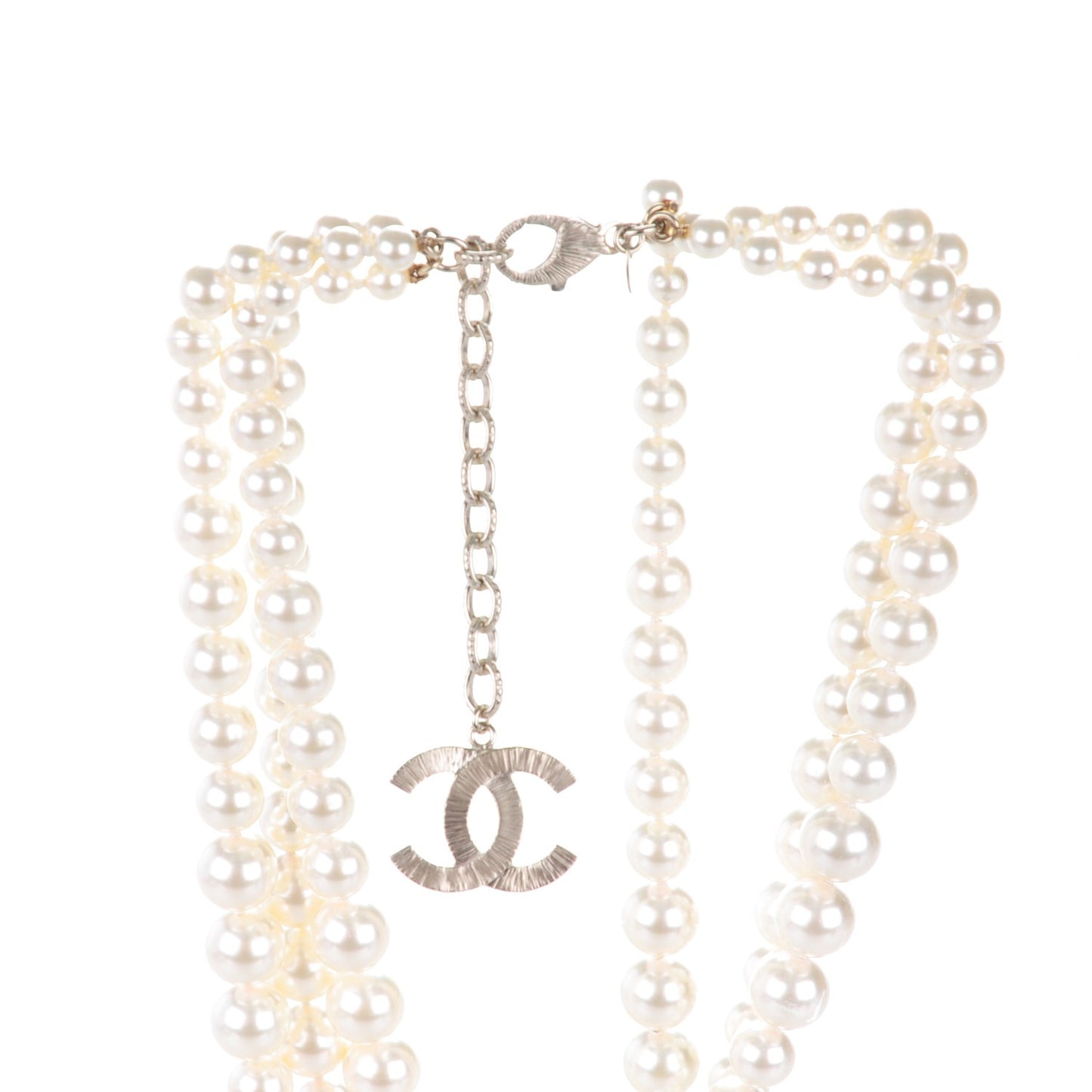 Pearl Multi Strand CC Necklace Gold