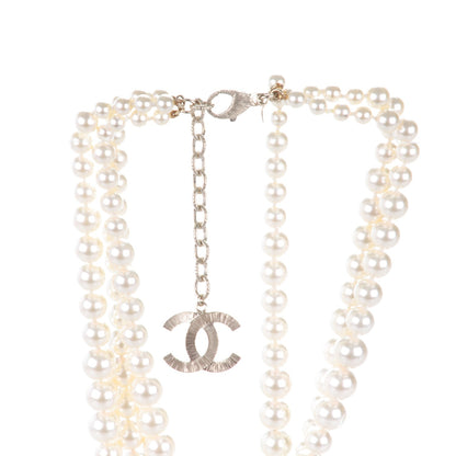 Chanel Pearl Multi Strand CC Necklace Gold 4 of 4