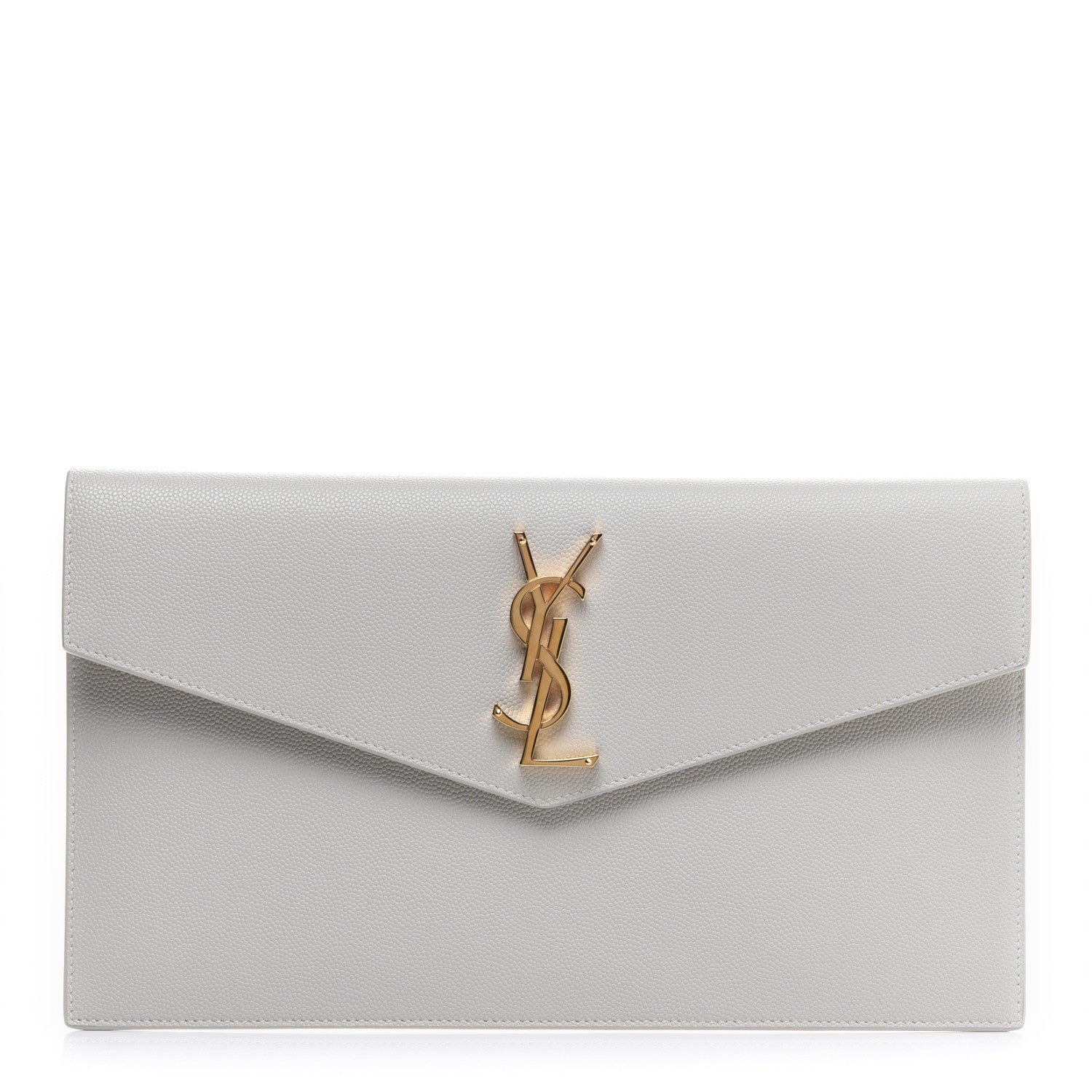 Saint Laurent Grain De Poudre Uptown Pouch Granite 1 of 9