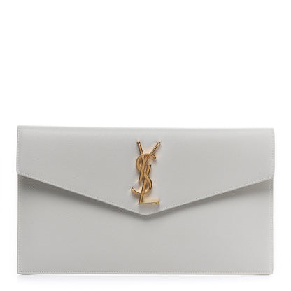 Saint Laurent Grain De Poudre Uptown Pouch Granite 1 of 9