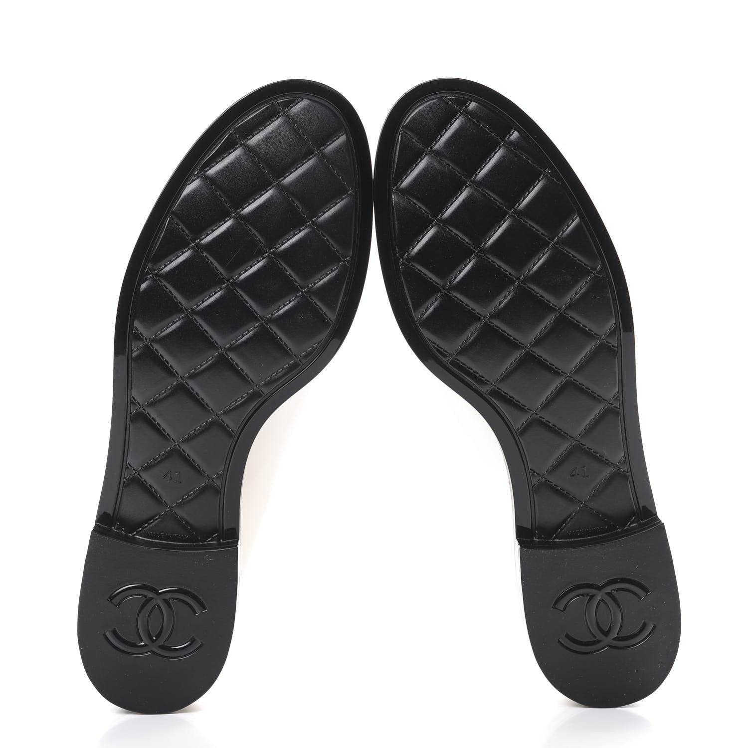 Chanel Rubber Rain Boots 41 Ivory Black 5 of 11
