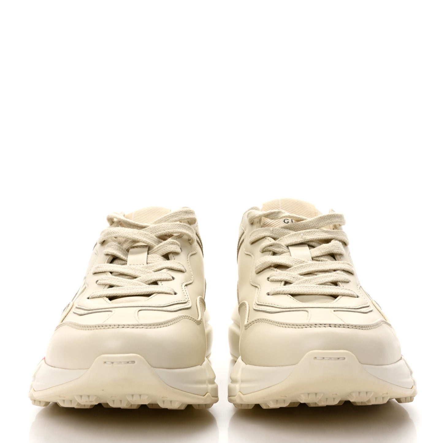 Calfskin Logo Womens Rhyton Sneakers 37.5 Ivory