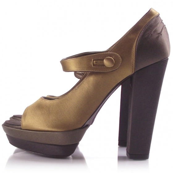 Louis Vuitton Satin Open Toe Strappy Heels 36 2 of 7