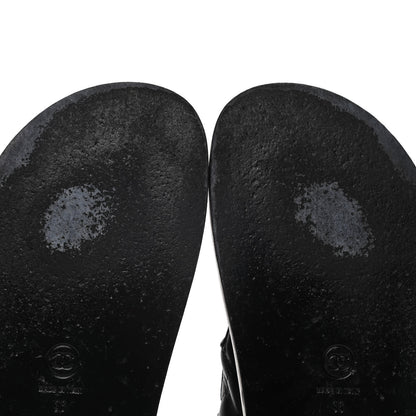 Chanel Lambskin Velcro Dad Sandals 36 Black 14 of 15